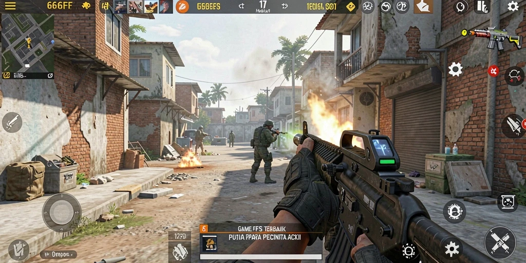 Screenshot gameplay 666FF menunjukkan aksi bertempur yang intens.
