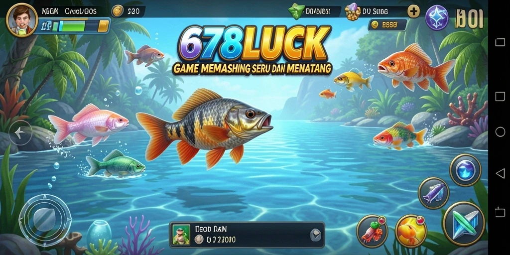 Screenshot gameplay 678LUCK menampilkan aksi memancing yang seru.