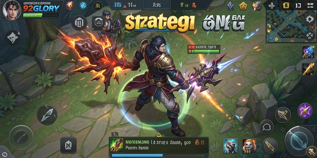 Tangkapan layar gameplay 92GLORY menampilkan aksi pertempuran strategi yang mendebarkan.