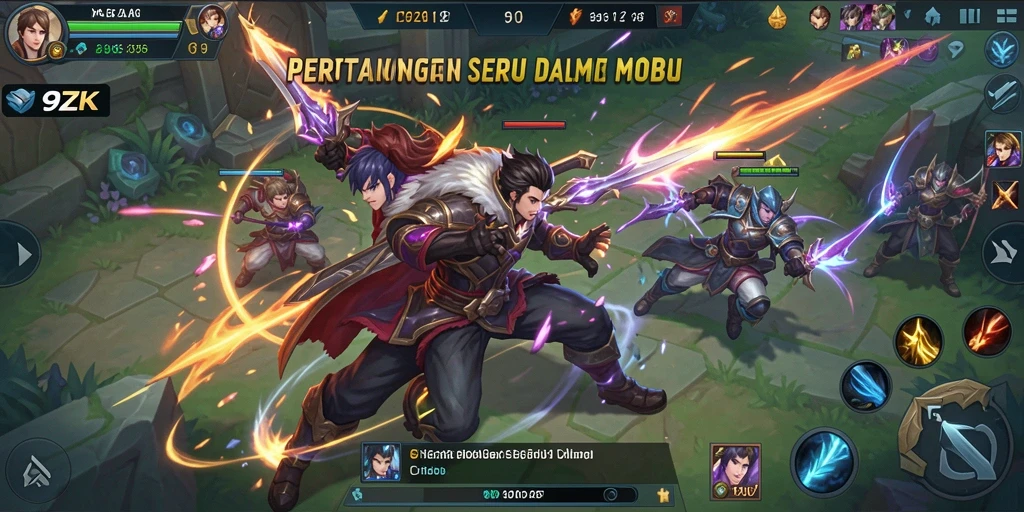 Tangkapan layar gameplay menampilkan pertempuran seru di peta <strong>9ZK</strong>.