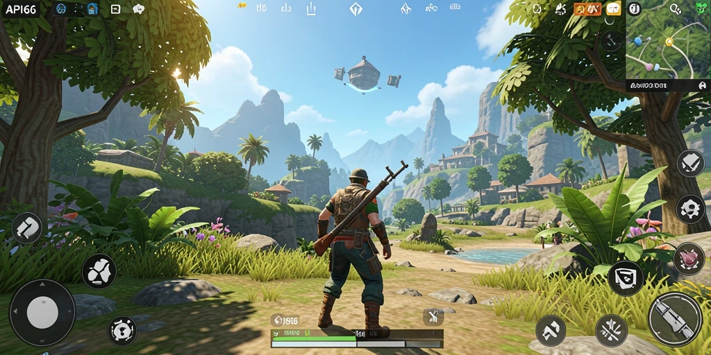 Screenshot menunjukkan aksi epic dalam dunia terbuka API66.