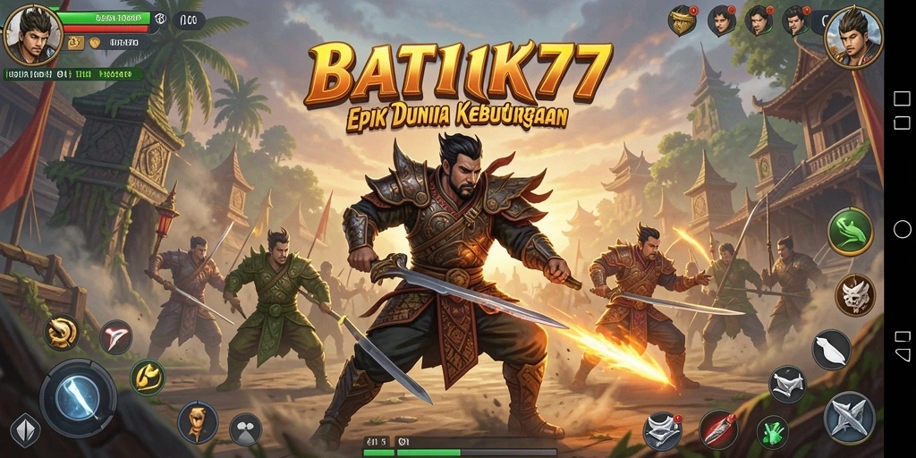 Tangkapan layar dari gameplay menampilkan pertarungan epik di BATIK77.
