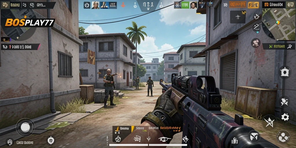Gameplay intens dalam BOSPLAY77 dengan pertempuran seru.