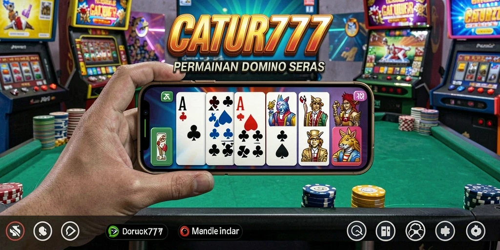 Screenshot gameplay CATUR777 menampilkan aksi seru permainan Domino.
