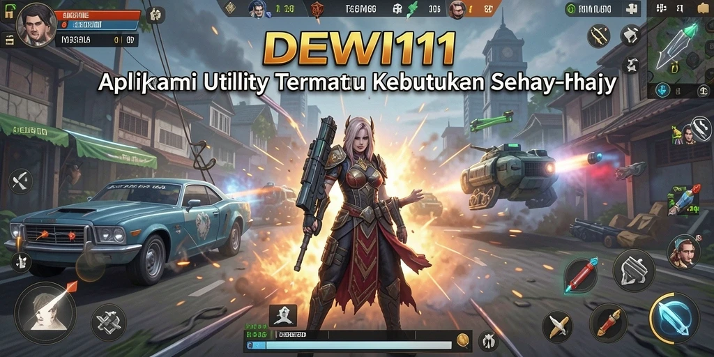 Tampilan utama aplikasi DEWI11 dengan fitur-fitur Utility yang interaktif.