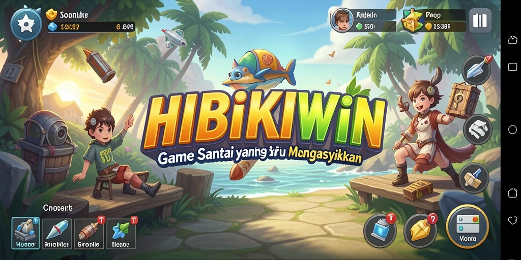 Tampilan screenshot gameplay HIBIKIWIN yang penuh warna dan seru.