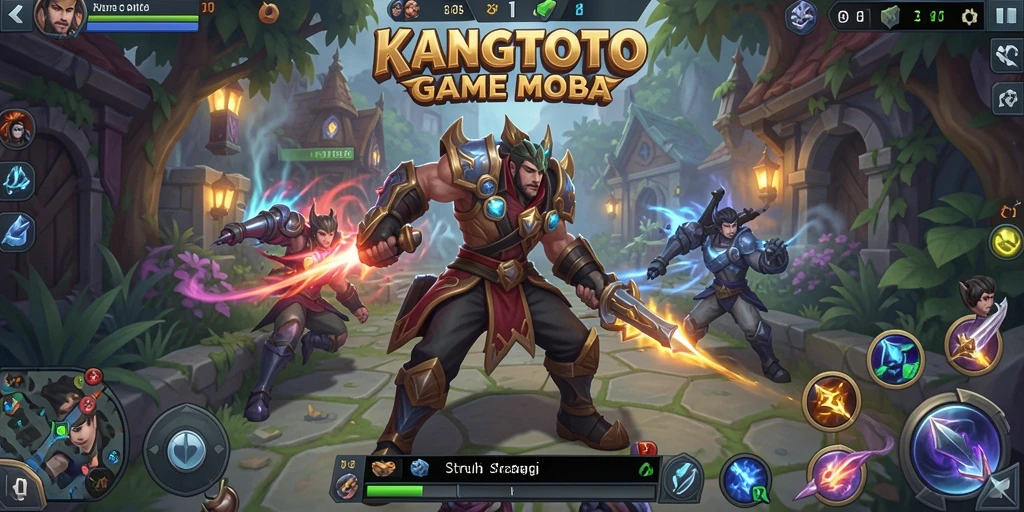 Tampilan seru gameplay KANGTOTO dalam pertarungan MOBA.