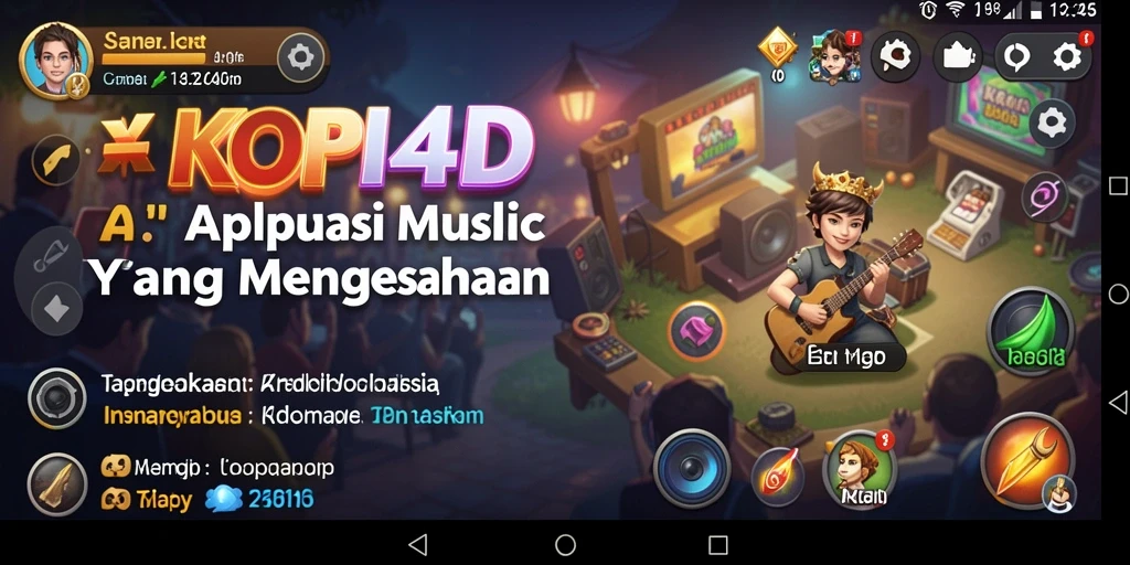 Screenshot KOPI4D menampilkan pengalaman mendengarkan musik yang interaktif.