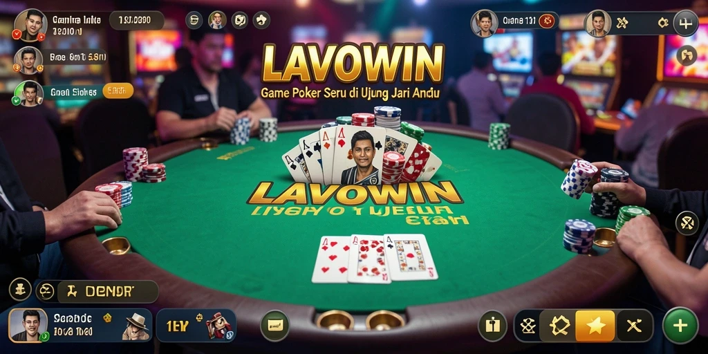 Screenshot gameplay LAVOWIN dengan suasana poker yang menarik.