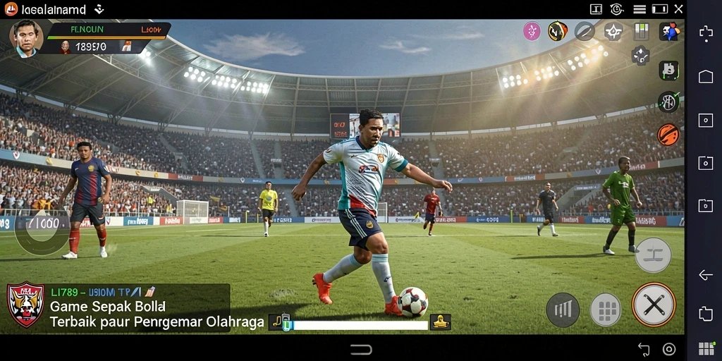 Tampilan seru gameplay LI789 yang menampilkan aksi sepak bola mendebarkan.