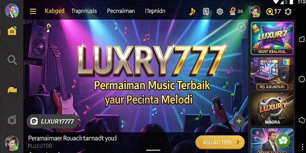 Tampilan gameplay menarik dari LUXURY777 dengan berbagai pilihan lagu.