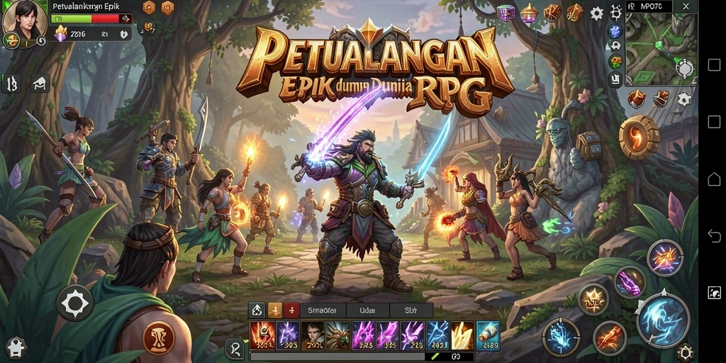 Tampilan utama gameplay MPO76 yang mendebarkan dalam dunia RPG.