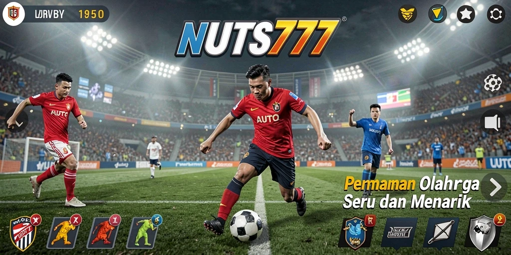 Gameplay NUTS777 yang seru dengan aksi olahraga yang menarik.
