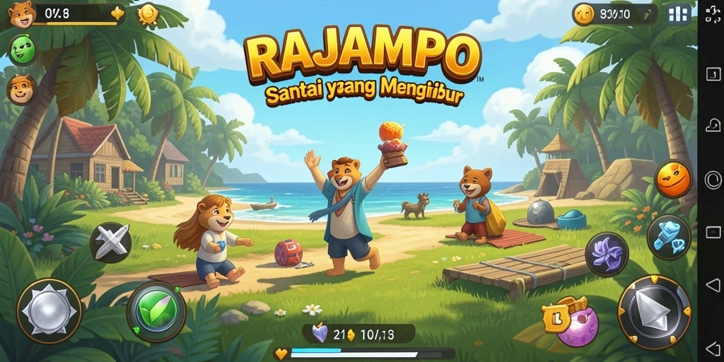 Tampilan menarik dari gameplay RAJAMPO yang menghibur.