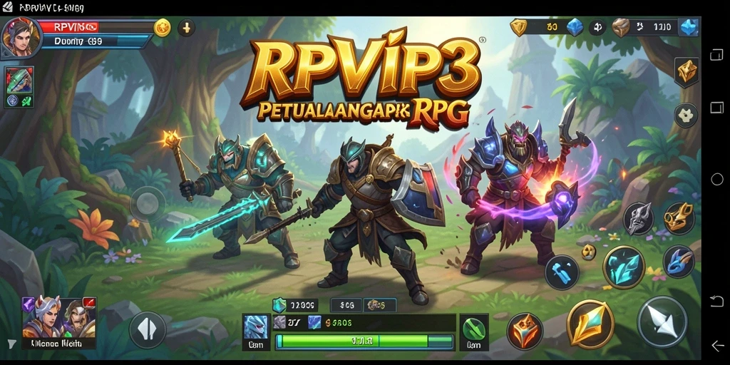 Screenshot menampilkan aksi seru dalam gameplay RPG RPVIP3.