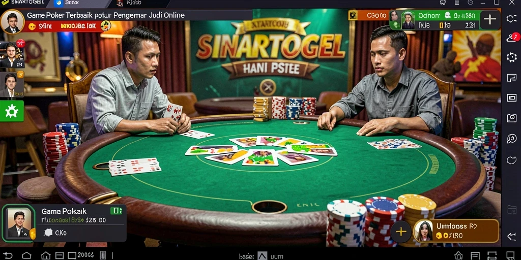 Tampilan permainan Poker yang menarik dan penuh aksi.