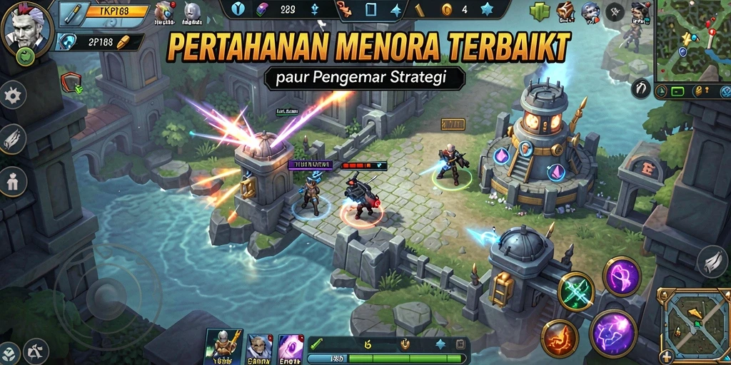 Gameplay Tower Defense yang mendebarkan dengan strategi menarik.