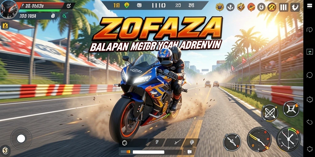 Gameplay seru balapan motor di ZOFAZA